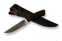 Нож Беркут с кожаным чехлом (дамаск)