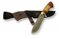 Нож Ирбис с кожаным чехлом (сталь 65х13)